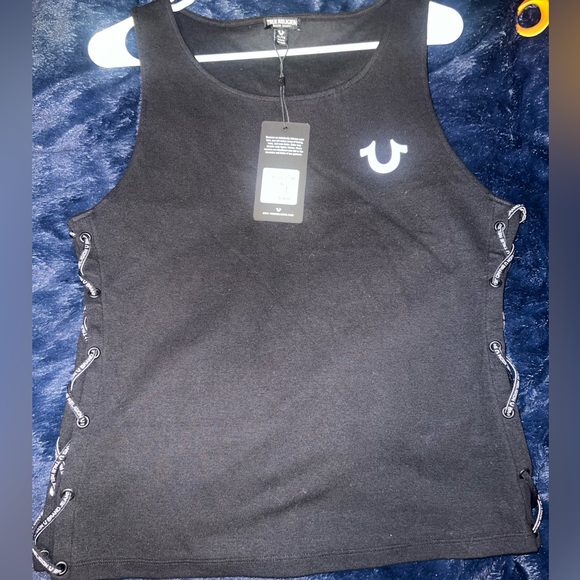 TRUE RELIGION Lace up the side tank. Size XL - Picture 1 of 6